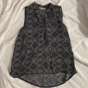 Pink Rose Black and White Geometric Blouse